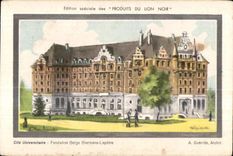 CPA Edition speciale des Produits du lion Noir Cite Universitaire Fondation Belge Biermans Lapoire
