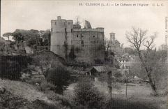 Clisson - el castillo y la iglesia - CPA