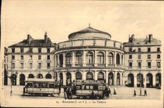 CPA Rennes (I et V) Le Theatre Tramway Nouvelliste 