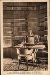 CPA Chateau de Combourg La Bibliotheque Table de travail de Chateaubriand et portrait de M de Recamier Library