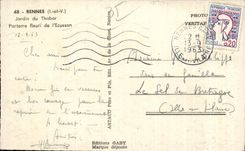 CPA Rennes Jardin du Thabor Parterre fleuri de l Ecusson