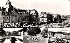 CPA Rennes La Potle Jardins du Thabor Ecusson llatal Facuite de Sciences