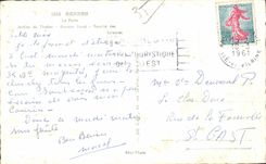 CPA Rennes La Potle Jardins du Thabor Ecusson llatal Facuite de Sciences