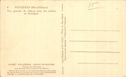 Opinion de los helechos de CPA (Ille y Vilaine) del castillo tomado de las rocas de St Sulpice