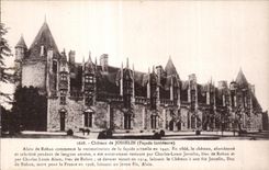 El castillo de CPA de Josselin (ataque frontal interior) Alain de Rohan comienza el reconstritution del facede del actruelle adentro