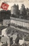 CPA Fougeres Le Chateau Extremite Ouest coin des remparts Tours Melusine et des Gobelins