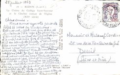 CPA Redon the Cloister of the College Saint Saver and the Romance Bell-tower of I Eglige