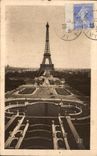 CPA Paris Gardens of Trocadero the Bridge lena and the Eiffel Tower