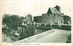 CPA St Malo Walls and the Castle