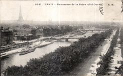 CPA Paris Panorama of the Seine (West coast) Eiffel Tower