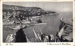 CPA Nice Le port et vue sur le Mont Boron