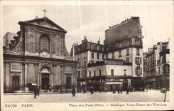 CPA Paris Places Small Fathers Basilica Notre Dame Victories