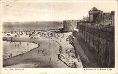 CPA St Malo the Castle and main beach