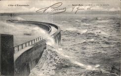 CPA Dimensions Emeraude Malo Saint the Mole one day of storm