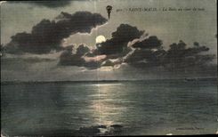 CPA Saint Malo the Roads moonlight year