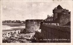 CPA St Malo the Beach and the Castle