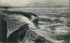 CPA Dimensions Emerald St Malo the Mole one day of storm