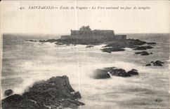 CPA Saint Malo Details of Vaguenesses Fort national day of storm