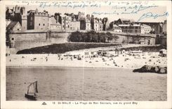 CPA St Malo the Beach of Good Help seen of the large Bey
