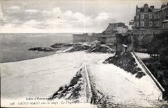 CPA St Malo under snow the Beach of Good Secot