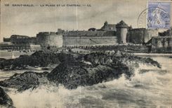 CPA Saint Malo the Beach And the Castle
