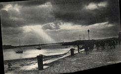 CPA St Malo before port with the moonlight