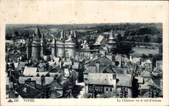 CPA Vitre Le Chateau vu a Vol d oiseau
