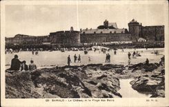 CPA St Malo the Castle and the Beach of the Baths