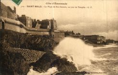 CPA Saint Malo La Plage de Bon Secours un jour de Tempete