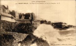 CPA Saint Malo La Plage de Bon Secours un Jour de Tempete