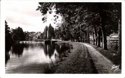CPA Josselin (Morbihan) el rio expulsan Chamin del remolque y del castillo esplendido