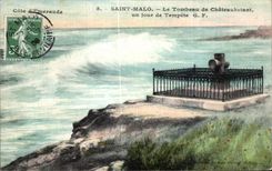 Santo Malo de CPA la tumba de Chateaubriant un dia de tormenta