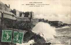CPA dimensiona a santo Malo de Emevaude la playa de la buena ayuda un dia de tormenta