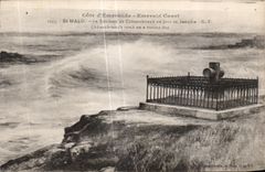 CPA dimensiona St esmeralda Malo de la costa de Emeraude la tumba de Chateaubraind un dia de tormenta