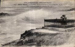 CPA dimensiona a santo esmeralda Malo de la costa de Emeraude la tumba de Chateaubraiand un dia de la tormenta