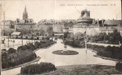 CPA Saint Malo Vue prise du Casino Train 