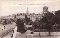 El St Malo de CPA dimensiona la esmeralda el castillo y las paredes vistos del casino