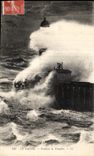 CPA Le Havre Pendant la Tempete Phare Lighthouse