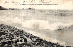 CPA Le Havre Effets de Vagues vers Eentree du Port