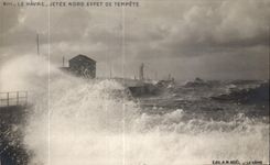 CPA Le Havre Jetee Nord Effet De Tempete