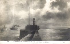 CPA La Nouvelle Entree Du Havre Par Clair De Lune Bateau Phare Lighthouse