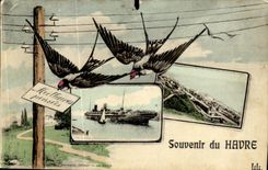 Recuerdo de CPA del barco del trago de Le Havre