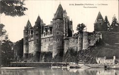CPA Josselin (Morbihan) el castillo visto junto