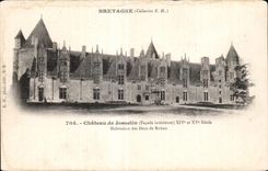 Castillo de CPA de Josselin (ataque frontal interior) XIV y XV vivienda del siglo de los duques de Rohan