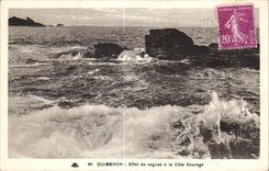 CPA Quiberon Effet de Vagues a la Cote Sauvage