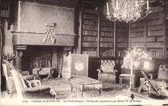 Castillo de CPA de Josselin la chimenea de Constrnite de la biblioteca de Alain IX de la biblioteca de Rohan