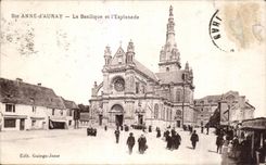 CPA Anne Auray the Basilica and I Esplanade