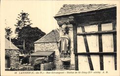 CPA Lannion Street Kerampont Statue of St Divy