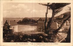 CPA Perros Guirec Plage de Trestrignel et la Pointe du Chateau