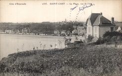CPA Saint Cast La Plage Vue de l Isle 